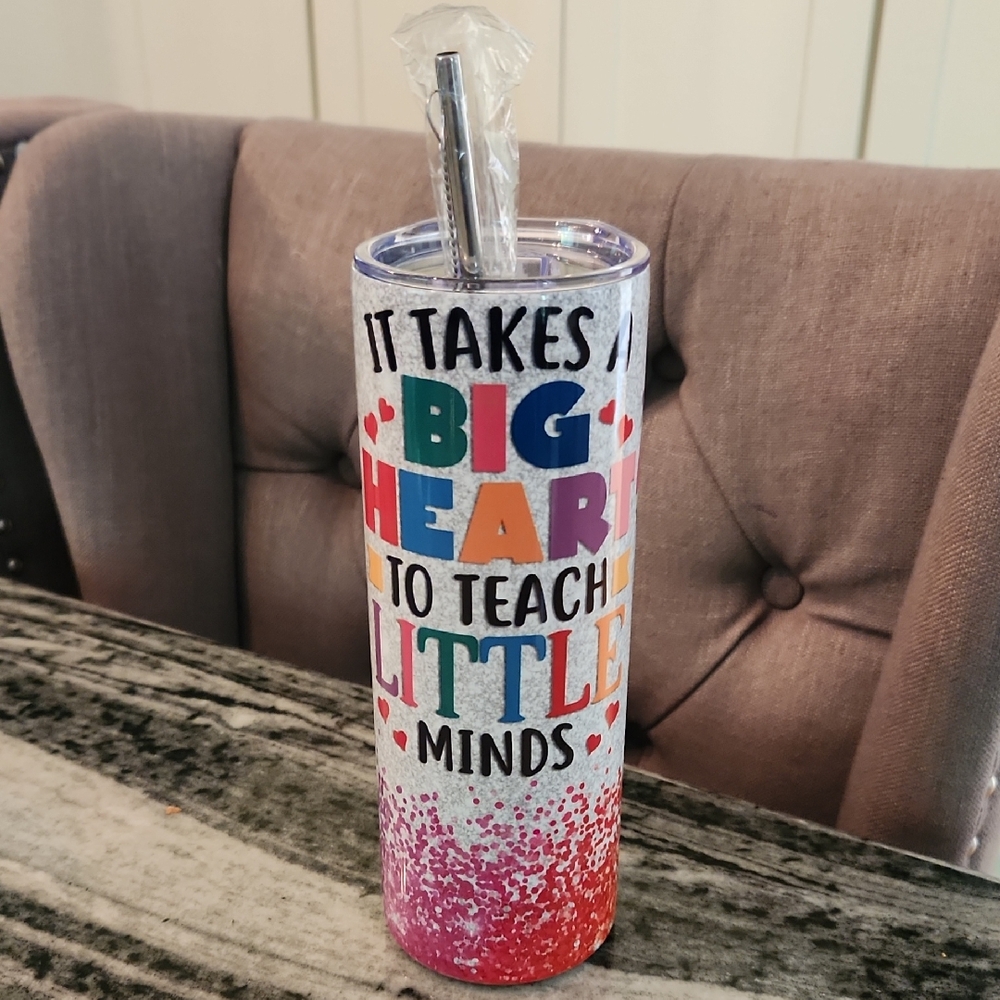 Tumbler, Colorful Teacher Tumbler with Straw
